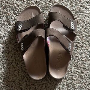 Skechers Brown Slide Sandals for Women